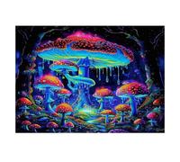 Mushroom Forest Night Puzzle, 1000 Pièces Jeu Détente Adulte | 52x38cm Amélioration De La Concentration, Décoration Intérieure, Passe-temps Intellectuel, Papier, Cadeau Anniversaire
