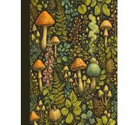 Mushroom Garden Notebook (8.5x11): Large Dot Grid Pages with Botanical Woodland Design for Writing and Planning