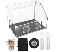 Mushroom Growing Still Air Box Portable Mushroom Monotub Kit, Mushroom Growing Container Tent with 2 Sprayer & Thermometer, 90 x 60 x 60cm Mushroom Grow Bags, Mushroom Breeding Station Planting Kit