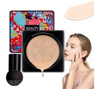 Mushroom Head Air Cushion CC Cream, Fond de Teint Hydratant et Correcteur, Champignon Tête Air Cushion CC Crème, Maquillage Durable, Pigment CC Crème, Hydratant Éclaircissant (Naturel)