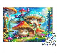 Mushroom House 1000 Pièces Puzzle À Assembler Papier Recyclable Fairy Cottage Sénior Puzzles Jeu De Fête Props Excellent Cadeau Idea pour Femmes and Men Both 70x50cm/1000pcs