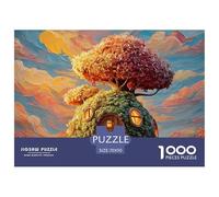 Mushroom House in Fantasy 1000 Pcs Carton Extra-épais Coffret De Puzzles Giant Mushroom House Stimulant Et Éducatif Jeu Créatif Puzzles As Birthday Gifts 70x50cm/1000pcs