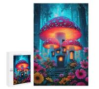 Mushroom House in Fantasy Forest Puzzle 1000 Pièces Educa Jouet en Bois Cadeau Unique Décoration Intérieure Jeu Éducatif Challenge Toy Adultes Et Enfants À Partir De 14 Ans 1000 PCS