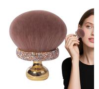 Mushroom Makeup Brush, Women Girls Loose Powder Blush Brush, Smooth Concealer Applicator, Compact Travel Accessories for Mom and Daughter, Uv Coated Handle, Gold, White, Pink