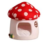 Mushroom Shape Cat Bed, Warming Small Cat Winter Cave Tent, Indoor Soft Cat Sleeping Tent, Warming Pet Bed Warm Cave 19,7 × 18,5 Inches for Indoor Small Pets, Cats (1 Piece)