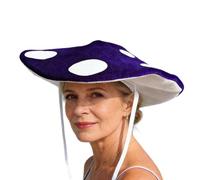 Mushroom Shaped Hat - Party Costume Cap, Creative Playful Mushroom Hat, Wide Brim Accessory | Teens Adults Festival Decor, Carnival Halloween Role Play, Stage Performance, Show Men Women, Cosplay Part