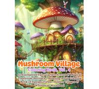 Mushroom Village Coloring Book, Vol . 4: 50 Enchanted Fairy Garden Scenes & Magical Treehouse Retreats | Relaxing Adult Coloring Book of Fantasy Forest, Hidden Villages & Whimsical Woodland