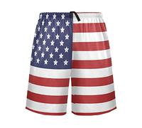 Mushroom068 Short de pyjama drapeau pour homme, Drapeau américain 3, S