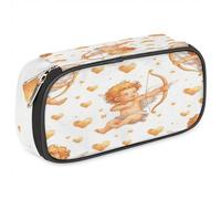 Mushroom068 Trousse à crayons pour filles et garçons, motif anges mignons, trousse à crayons pour enfants et adolescents, trousse à crayons en cuir synthétique avec fermeture éclair, organiseur à