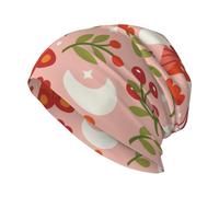 Mushrooms and Moth Bonnet souple pour homme et femme Bonnet d'hiver chaud Noir