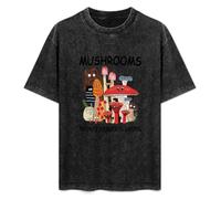 Mushrooms Because Murder is Wrong Funny Mycology Mushroom Whisperer Black T-Shirt Mens Tee Unisex Tops S