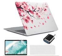 MUSHUI 4 en 1 Coque Compatible avec MacBook Air 13 Pouces 2020 2019 2018 (M1 A2337 A2179 A1932), Coque Rigide en Plastique Fine & Protection Clavier & Adaptateur USB C pour Mac Air M1 - New15