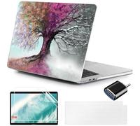 MUSHUI 4 en 1 Coque pour MacBook Air 13 Pouces M4 M3 M2, 2025 2024 2022 (A3240 A3113 A2681) Touch ID, Protection Étui Rigide en Plastique & Protège Clavier & Adaptateur USB C pour Mac Air 13.6 - New7