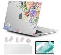 MUSHUI 4 en 1 Ultra-Mince Coque pour Macbook Air 13.6 Pouces M4 M3 M2 2022 2024 2025 Modèle A3240 A3113 A2681, Étui de Rigide Plastique & Protège Clavier pour MacBook Air 13 M4, Belles Fleurs 14