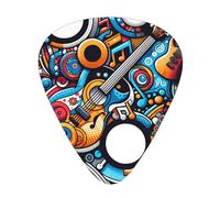 Music-Abstract-Guitar Lot de 12 médiators avec 3 épaisseurs et boîte de rangement, médiators en ABS pour guitare basse électrique