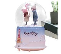 Music Box Snow Globe - Crystal Ball 8.5x13.5 Cm 500 G | Musical Box, Cartoon LED Night Light-Romantic Home Decoration For Valentine’s Day And Special Occasions