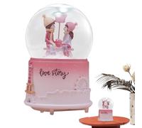 Music Box Snow Globe - Crystal Ball 8.5x13.5 Cm 500 G | Musical Box, Cartoon LED Night Light-Romantic Home Decoration For Valentine’s Day And Special Occasions