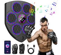 Music Boxing Machine, 2025 Nouvelle Intelligente Machine de Boxe Musicale Mural avec Gants de Boxe, Mode Bluetooth, 9 Modes de Vitesse et d'entraînement, LED Boxe Mural Musique pour Adultes et Enfants