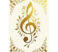 Music Composition Notebook: Golden Harmony Edition - 7-Line Staff Paper for Advanced Composers: 200-Page Blank Manuscript Book | 8.5" × 11" | For ... Songwriting | Elegant Gold Treble Clef Design