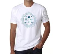 Music Equalizer 1944 80th Birthday Anniversary 80 Year Old Gift 1944 Vintage Eco-Friendly Short Sleeve Novelty Tee White(XX-Large)