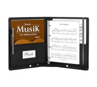 Music Folder Organizer - Sheet Holder, Document Binder for Performance Use, A4 Storage Case with Faux Leather Cover, Office Supply, Paper Carrier for School Presentation, Band Practice