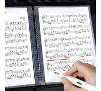 Music For Score Folder for Score Folder for A4, capacité de 40 pages, protecteur de feuilles flexible et résistant à l'eau pour musiciens, film transparent avec prise en main sûre, compatible avec les