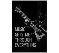 Music Gets Me Through Everything: Blank Lined Journal Notebook, 6 X 9, Guitar Notebook, Guitar Journal, Ruled, Writing Book, Notebook For Guitar Lover