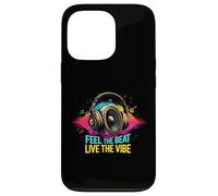 Music Headphones DJ Feel The Beat Live The Vibe Retro Sound Coque pour iPhone 13 Pro
