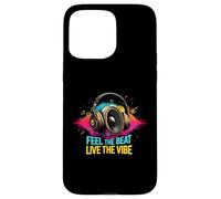 Music Headphones DJ Feel The Beat Live The Vibe Retro Sound Coque pour iPhone 15 Pro Max