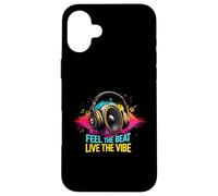 Music Headphones DJ Feel The Beat Live The Vibe Retro Sound Coque pour iPhone 16 Plus