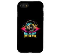 Music Headphones DJ Feel The Beat Live The Vibe Retro Sound Coque pour iPhone SE (2020) / 7/8