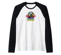 Music Headphones DJ Feel The Beat Live The Vibe Retro Sound Manche Raglan