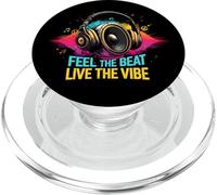 Music Headphones DJ Feel The Beat Live The Vibe Retro Sound PopSockets PopGrip pour MagSafe
