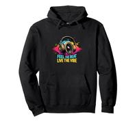 Music Headphones DJ Feel The Beat Live The Vibe Retro Sound Sweat à Capuche