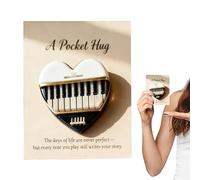 Music Hug, 2D Acrylic Acrylic Motivational Souvenir with 2.36x2.2 Inches Size, Inspirational Mini Keepsake Figurine, for Teens Adults Collectors Birthday Christmas Guitarist Violinist Pianist Drummer