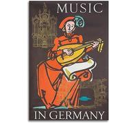 Music In Germany Vintage Rétro Mur Art Toile Affiche Art Imprimer Chambre Décoration Accueil Décoration Sans cadre 60x90cm