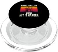 Music is Better When I Hit Harder Drummer Drummer PopSockets PopGrip pour MagSafe