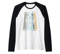 Music is Life Itself Casque rétro Motif crâne Manche Raglan