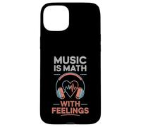 Music Is Math With Feelings Headphones Heartbeat Art Coque pour iPhone 15 Plus