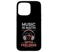 Music Is Math With Feelings Headphones Heartbeat Art Coque pour iPhone 15 Pro Max