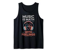 Music Is Math With Feelings Headphones Heartbeat Art Débardeur