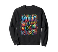 Music is Medicine Motif cœur coloré Sweatshirt