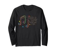 Music is Moonlight in The Gloomy Night of Life Retro Manche Longue
