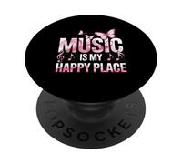 Music is My Happy Place Notes de Musique Love Music PopSockets PopGrip Adhésif