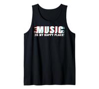 Music Is My Happy Place Retro Vintage Rock On Music Lover Débardeur