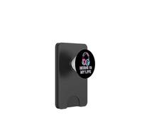 Music is My Life Casque rétro Néon pour Amateurs de Musique PopSockets PopWallet pour MagSafe