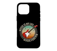 Music is My Life Forever Guitare électrique rétro Coque pour iPhone 16 Pro Max