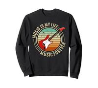 Music is My Life Forever Guitare électrique rétro Sweatshirt