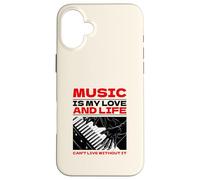 Music is My Love and Life (Graphique du Clavier) Coque pour iPhone 16 Plus