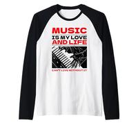 Music is My Love and Life (Graphique du Clavier) Manche Raglan